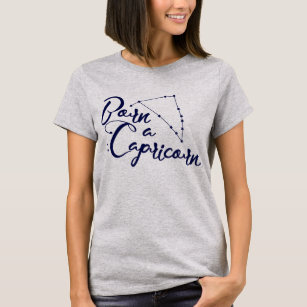 "Geboren ein Capricorn" Zodiac Typografisches Appa T-Shirt
