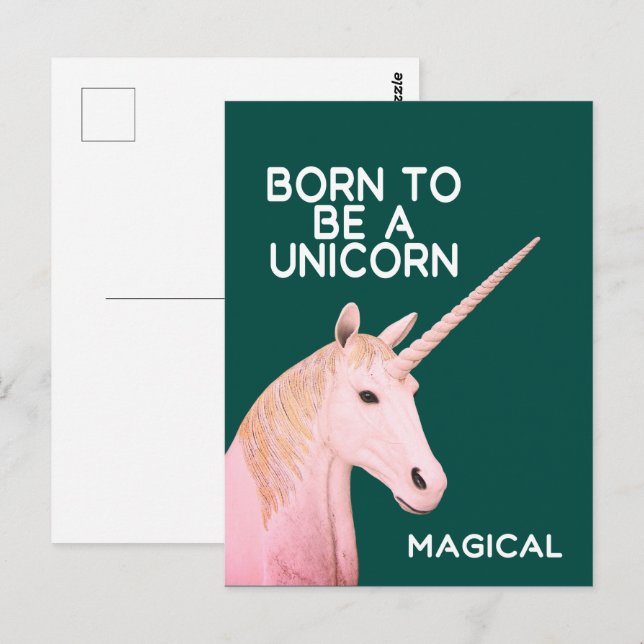 Geboren, ein Einhorn Statue Kopf Magical zu sein Postkarte (Vorne/Hinten)