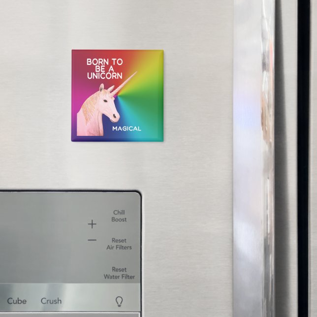 Geboren, ein Einhorn Statue Kopf Magischer Regenbo Magnet (In Situ (Kühlschrank))