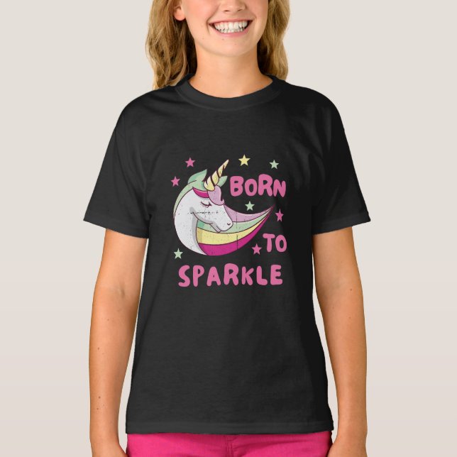 Geboren, ein Einhorn-Zauberer zu sein T-Shirt (Vorderseite)