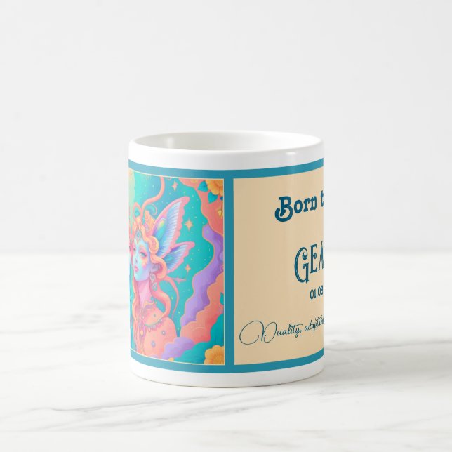 Geboren, ein Gemini zu sein Kaffeetasse (Mittel)