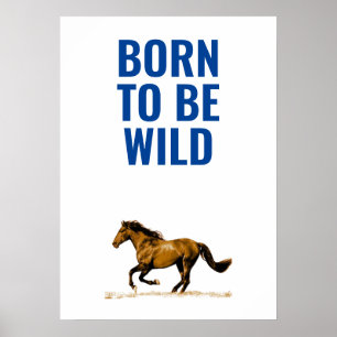 Geboren, ein inspirierendes Zitat von Pferden zu s Poster