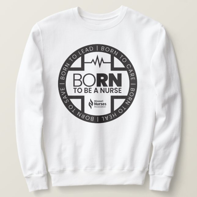 Geboren, ein knackiges, hellfarbenes Sweatshirt zu (Design vorne)