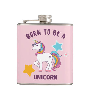 Geboren, ein Unicorn zu sein Flachmann