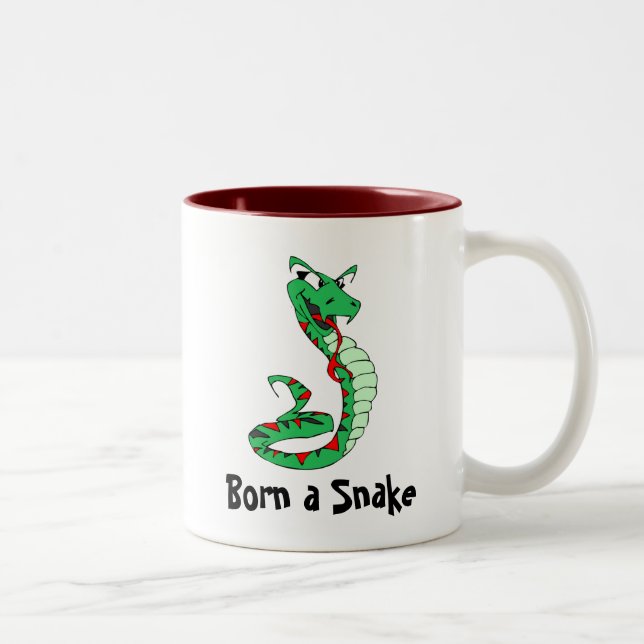 Geboren eine Schlange Zweifarbige Tasse (Rechts)