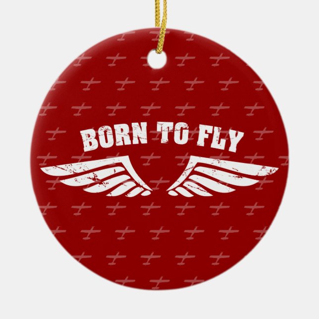 Geboren, Flügel zu fliegen Keramik Ornament (Vorne)
