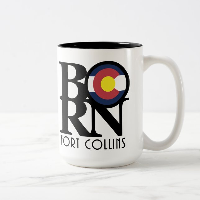 GEBOREN Fort Collins 15oz Zweifarbige Tasse (Rechts)