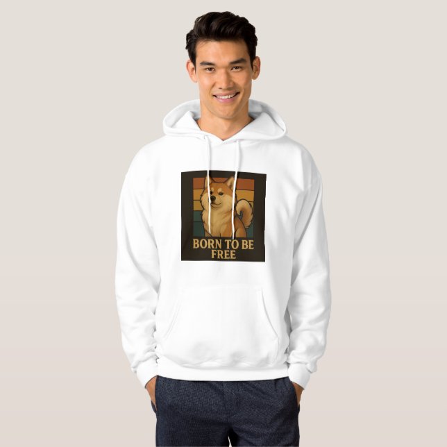 Geboren, frei grafisch für Hundefreunde zu sein Hoodie (Vorne ganz)
