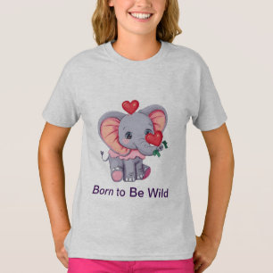 Geboren, frei zu sein   Spielender Elefant-T - Shi T-Shirt