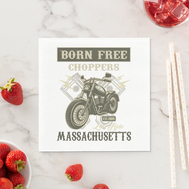Geboren Freie Chopper Massachusetts Napkins Serviette (Von Creator hochgeladen)
