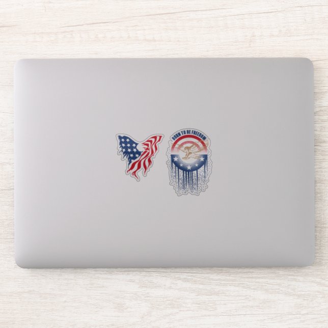 Geboren Freiheit zu sein | 4"x 4"- glänzend transp Aufkleber (Computer)