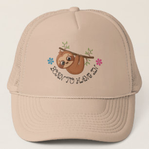 Geboren   Funny Hanging Sloth Template Truckerkappe
