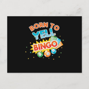 Geboren für Bingo Player Glücksspiel-Geschenk Postkarte