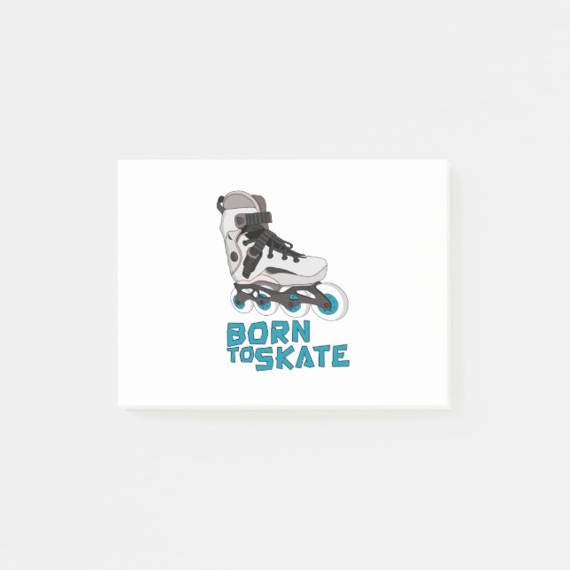 Geboren für den Skate Post-it Klebezettel (Vorderseite)