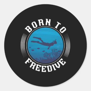 Geboren für Freediving Spearfish Freediver Freediv Runder Aufkleber