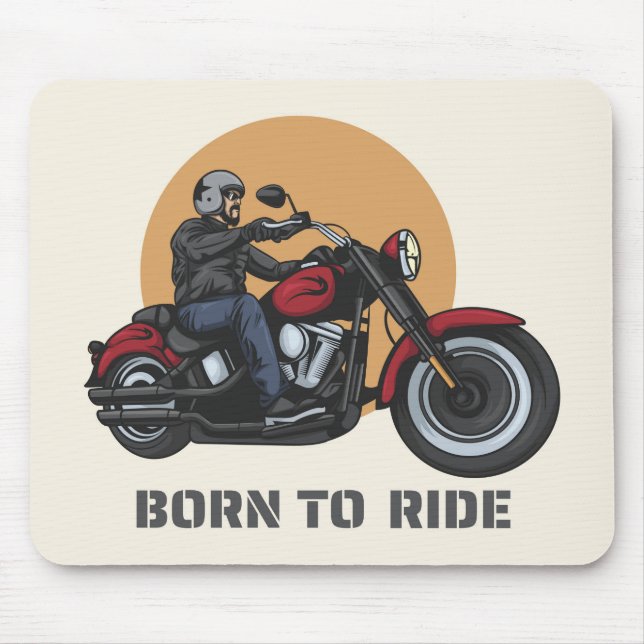 Geboren für Motorradfahrer Mousepad (Vorne)
