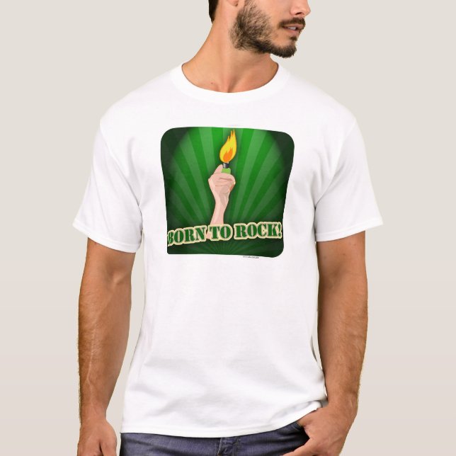 Geboren für rockbeleuchtete Design-Cartoon T-Shirt (Vorderseite)