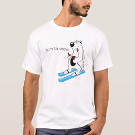 Geboren für Schnee-Ski fahrenden polarer Bärn-T - T-Shirt