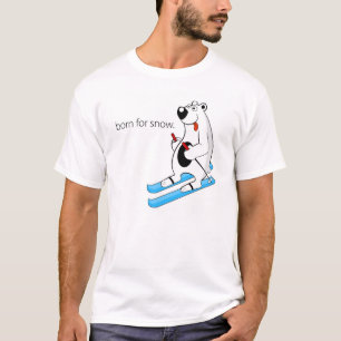 Geboren für Schnee-Ski fahrenden polarer Bärn-T  T-Shirt