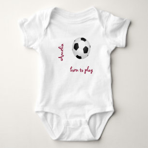 Geboren Fußball spielen Persönliche Bezeichnung Baby Strampler
