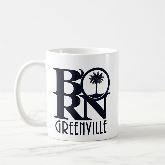 GEBOREN Greenville SC 11oz Kaffeetasse (Links)