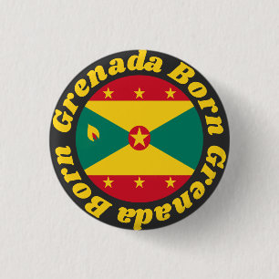 Geboren Grenada Farbiger grenadischer Flag Gelbe Button
