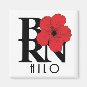 GEBOREN Hilo Red Hibiskus Magnet