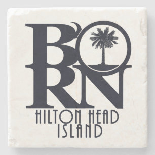 GEBOREN Hilton Head Island Stone Untersetzer