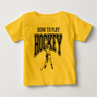 Geboren, Hockey (Schwarzes) zu spielen Baby T-shirt