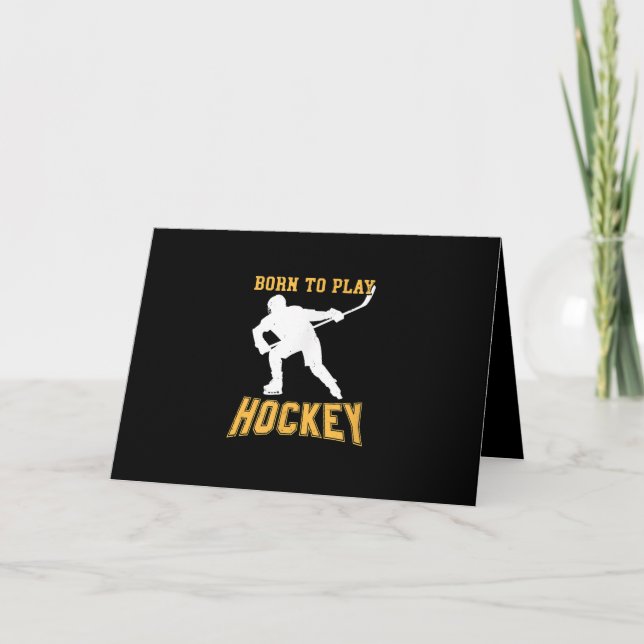 Geboren, Hockey-Spieler-Geschenk für Feldhockey zu Karte (Vorderseite)