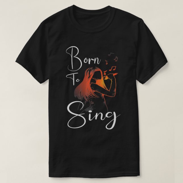Geboren, I Karaoke I Microphone I Music I Sing T-Shirt (Design vorne)