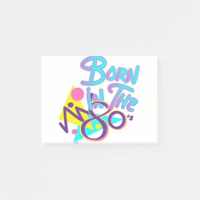Geboren im 80er Cooles Zeitalter Post-it Klebezettel (Vorderseite)