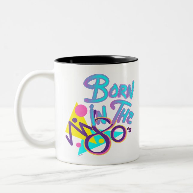 Geboren im 80er Cooles Zeitalter Zweifarbige Tasse (Links)