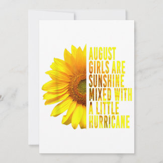 Geboren im August Weibchen Geburtstag Sonnenblume  Einladung