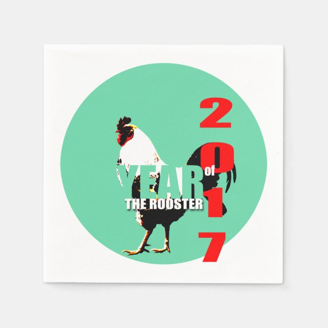 Geboren im chinesischen Roster-Jahr 2017 Geburtsta Serviette (Vorderseite)