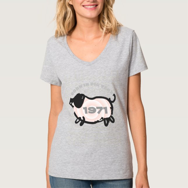 Geboren im Chinesischen Schweinejahr 1971 Krawatte T-Shirt (Vorderseite)