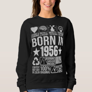 Geboren im Jahr 1956 Inhaltswarnhinweis Barcode Bi Sweatshirt
