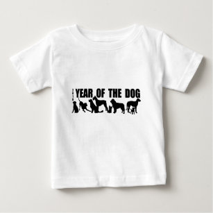 Geboren im Jahr 2018 Jahr des Hunde-Baby-T-Shirts Baby T-shirt