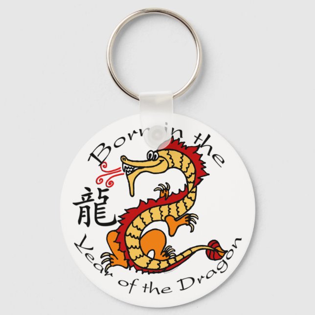 Geboren im Jahr des Drachen (Chinesisch) Schlüsselanhänger (Vorderseite)