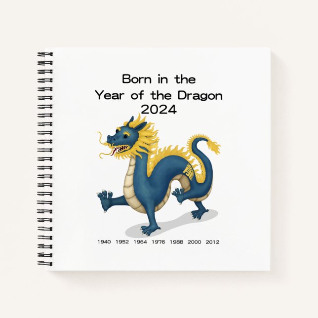 Geboren im Jahr des Dragon Baby Diary Notizbuch (Vorderseite)