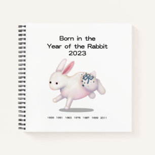 Geboren im Jahr des Kaninchen-Babytagebuchs Notizbuch