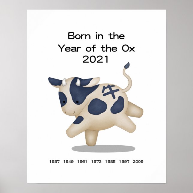 Geboren im Jahr des Ochsen-Chinesischen Geschlecht Poster (Vorne)
