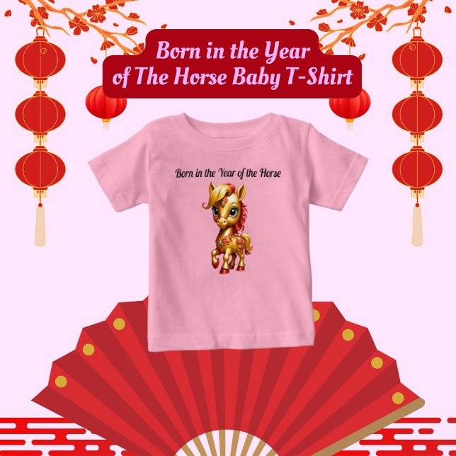 Geboren im Jahr des Pferdejungen-T - Shirt (Von Creator hochgeladen)