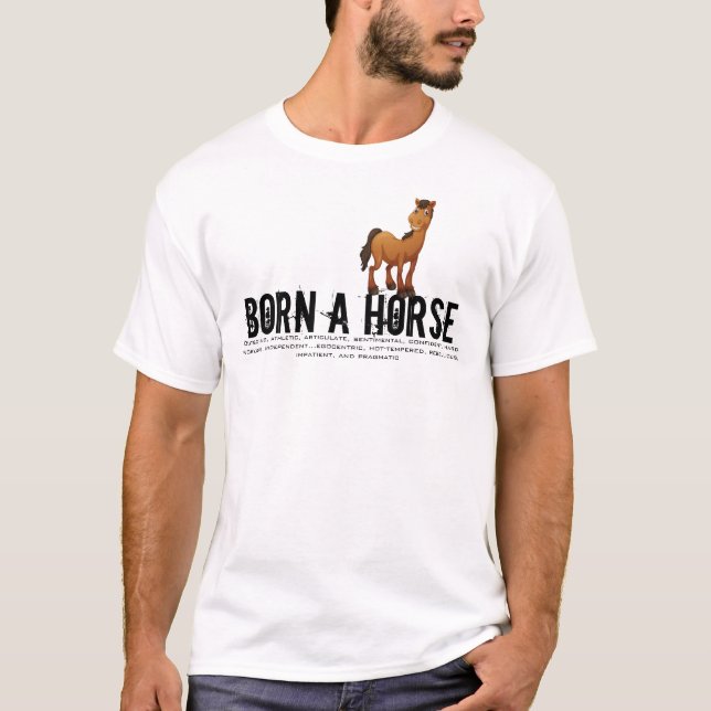 Geboren im Jahr des Pferdes T-Shirt (Vorderseite)