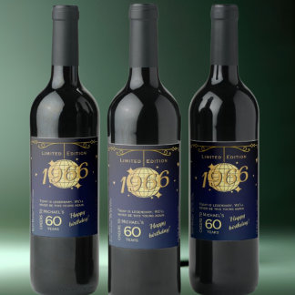 Geboren im Jahre 1966 60. Geburtstagsparty Weinfla Weinetikett