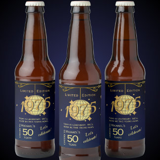 Geboren im Jahre 1975 50. Geburtstagsparty Bierlei Bierflaschenetikett
