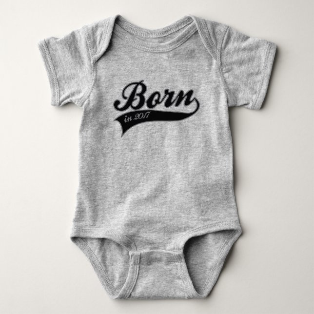 Geboren im Jahre 2017 Baby Strampler (Vorderseite)
