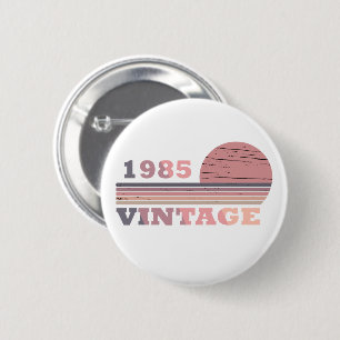 geboren im Jahrgang 1985 Geburtstag rosa und lila Button