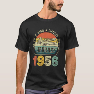 Geboren im Januar 1956 66 Jahre T-Shirt Vintag 66.