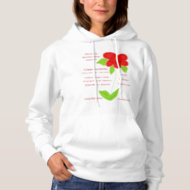 Geboren im Januar Birthstone Garnet Hoodie (Vorderseite)